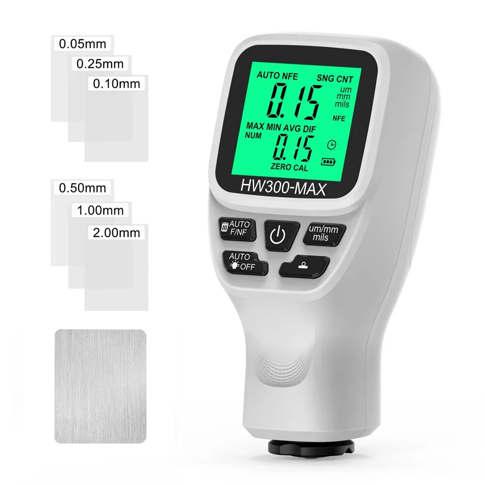 HW-300 Car Paint Film Thickness Tester 0-2000UM Coation Thickness Gauge Automotive Paint DFT Meter Car Coating Measuring Tools