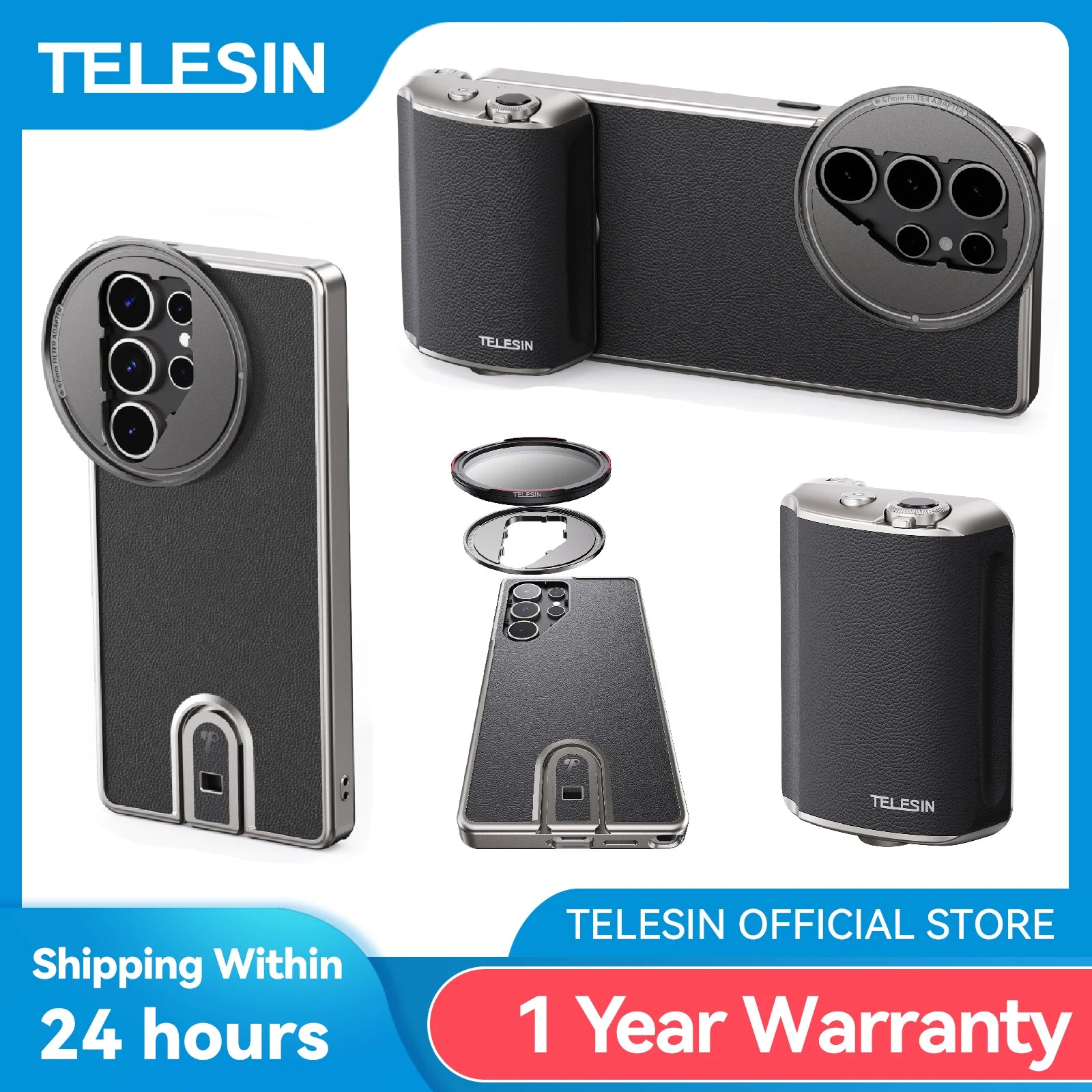 TELESIN Master Shooting Set Phone Camera Hand Grip Phone Holder CPL ND 2-32 Filter Remote Handle For SAMSUNG Galaxy S25 Ultra