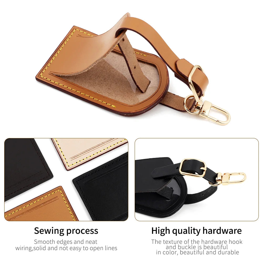 Bag Handbag Luggage Tags Travel Accessories for Suitcase Business Bag Vegetable Tanned Leather Tag Baggage Boarding Passng Pass