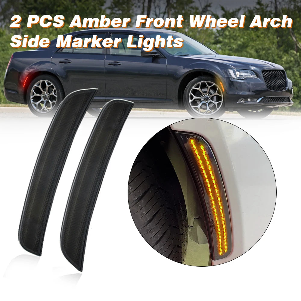 4 pcs For Chrysler 300 2015 2016 2017 2018 2019 2020 2021 Car Front Rear Side Marker Light 68214402AD 68214403AD