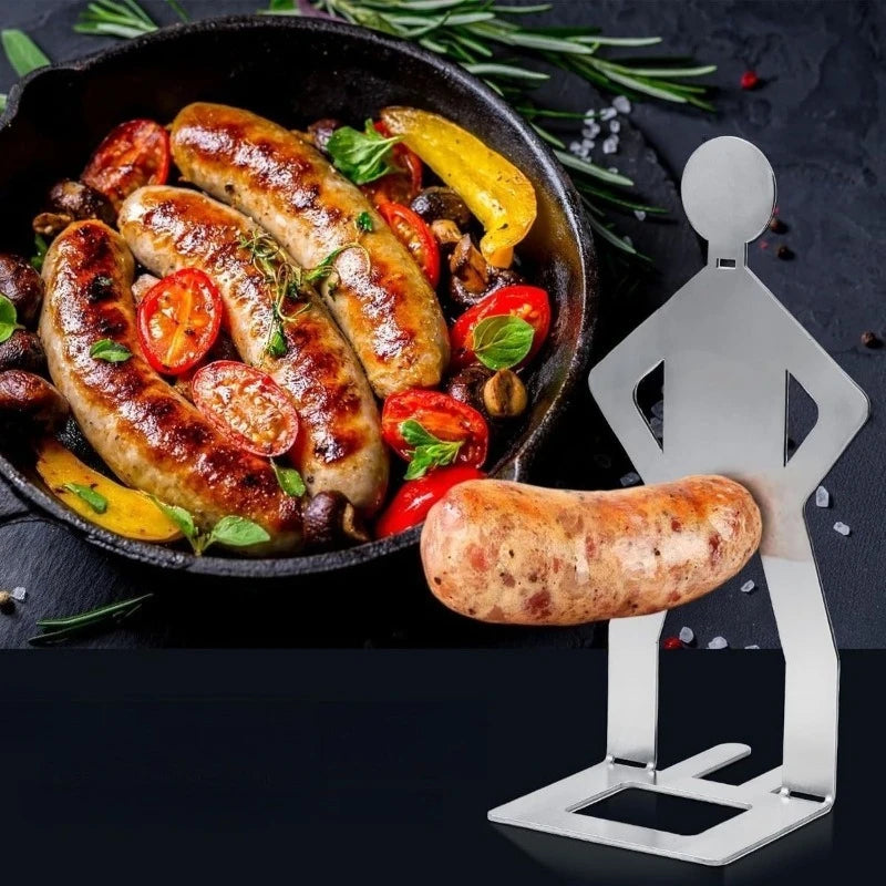 Sausage Holder Stainless Steel Reusable Grill Rack Novelty Tool For Outdoor Camping Barbecue Hot Dog Roasting And Party Use