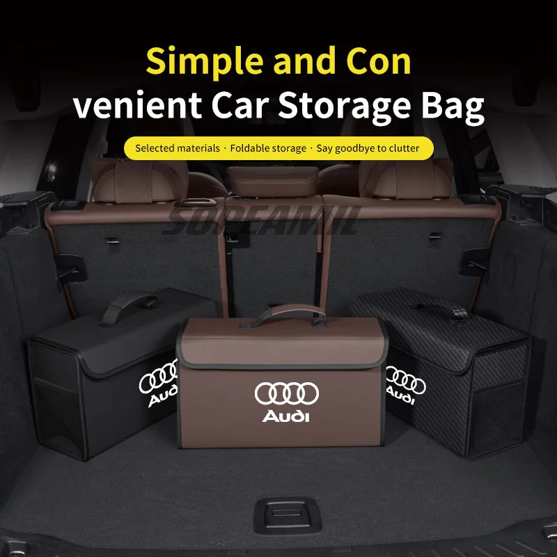 Car Trunk Organizing And Storage Box For Audi ABT A3 A4 A5 A6 A7 A8 Q3 Q4 Q5 Q7 Q8 TT RS3 RS4 RS5 RS6 RS7 S3 S4 S5 S6 S7 S line