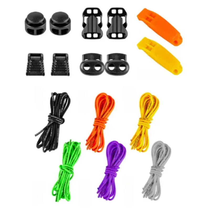 18 parts DIY Adjustable Backpack Buckle Elastic Expansion Strap for Outdoor Hiking Camping External Hanging Fastener