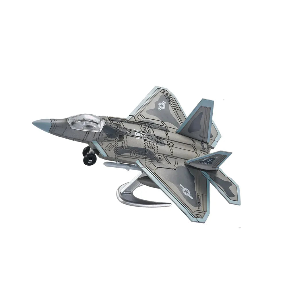 Models 1/100 Fighter F22 Model Assemble Collection Educational Toys Tabletop Decor Plane Model for Boy Adults Kids Girls Gifts