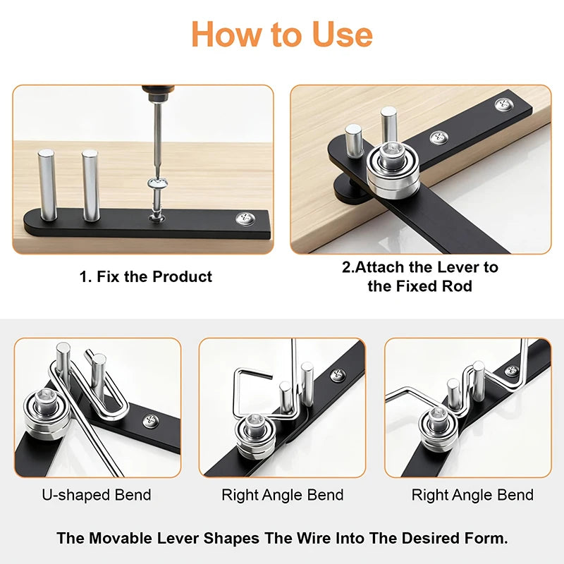 Manual Wire Bending Tool Carbon Steel Rebar Bender Construction Precision Black Coated Iron Wire Steel Copper Angle Bearing Tool