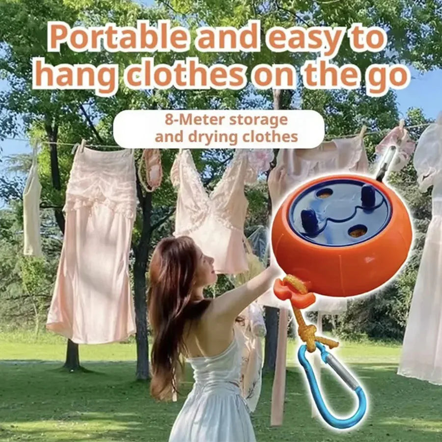 Portable Travel Clothesline, Windproof & Non-Slip Retractable Clothes Line, Punch-Free Invisible Drying Rope for Hotel