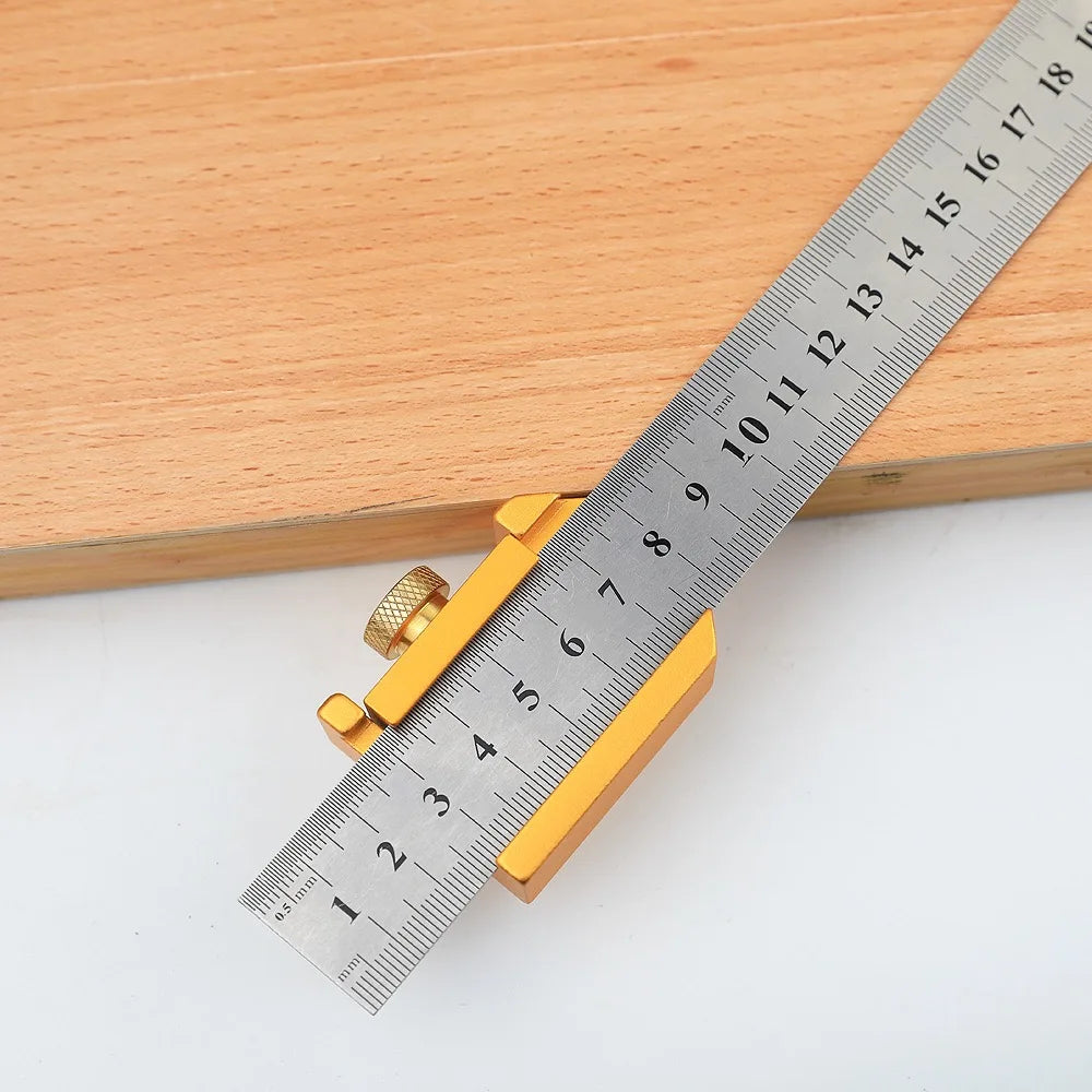 Steel Ruler Positioning Block Stop Block Woodworking Line Locator DIY Measuring Tool Fixed Steel Ruler W/ 300mm Carpentry Tools