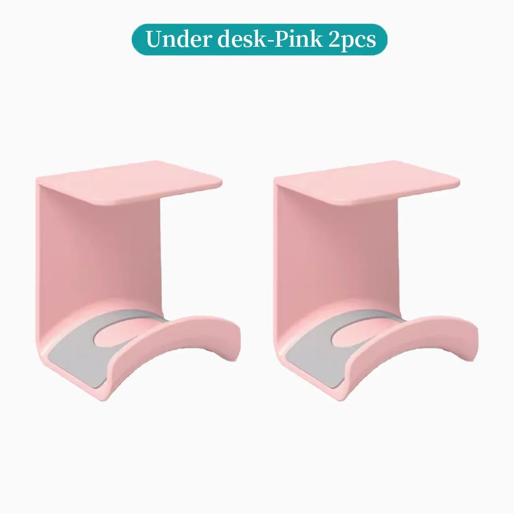 Universal Headphone Stand No Punching Plastic Wall Mount Hanger Under Desk Headset Rack Holder Support for Gaming Earphone