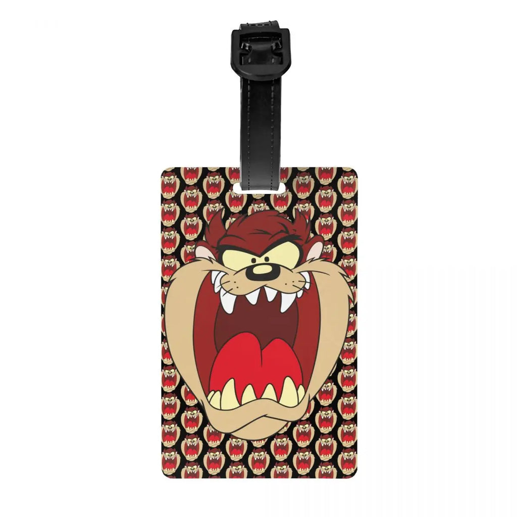 Custom Cartoon Anime Taz Tasmanians Devils Luggage Tag Travel Bag Suitcase Privacy Cover ID Label