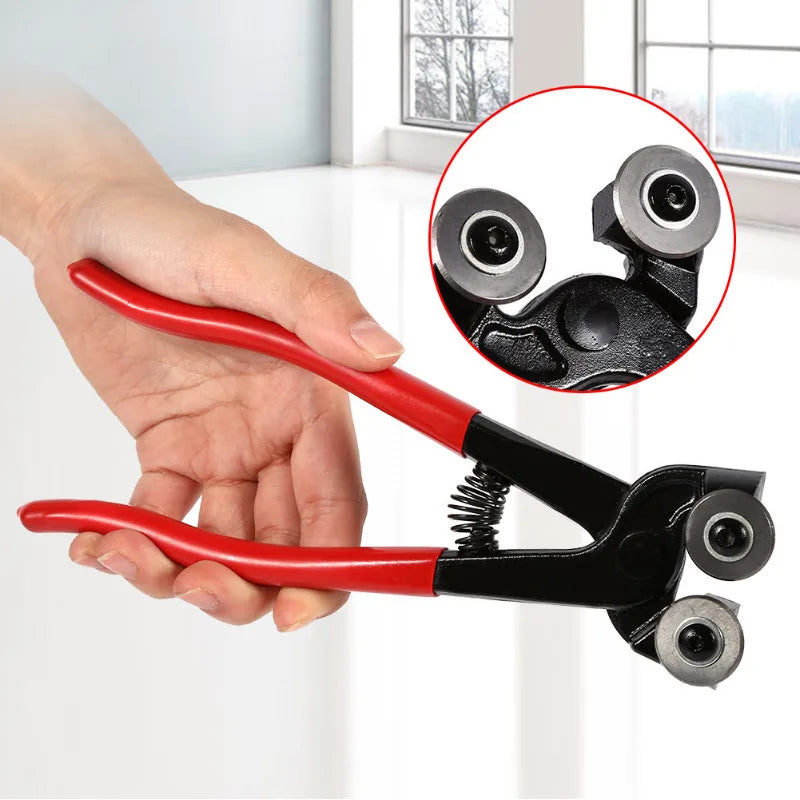 8 Inch Heavy Duty Glass Mosaic Nipper – Wheeled Ceramic Tile Nippers, Stained Glass Cutting Tool for Tiling