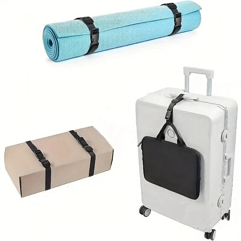 4Pcs Nylon Straps Adjustable Non-Elastic Tie Down Belts With Safety Buckle Multipurpose Cargo & Travel Securing Straps Storage F