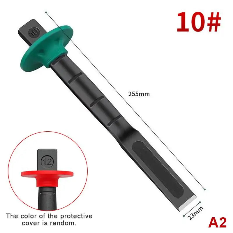 6/8/10/12in Industrial Grade Flat Chisel Chrome Vanadium Steel Forged Steel With Hand Guard Concrete Engraving Cut Tool