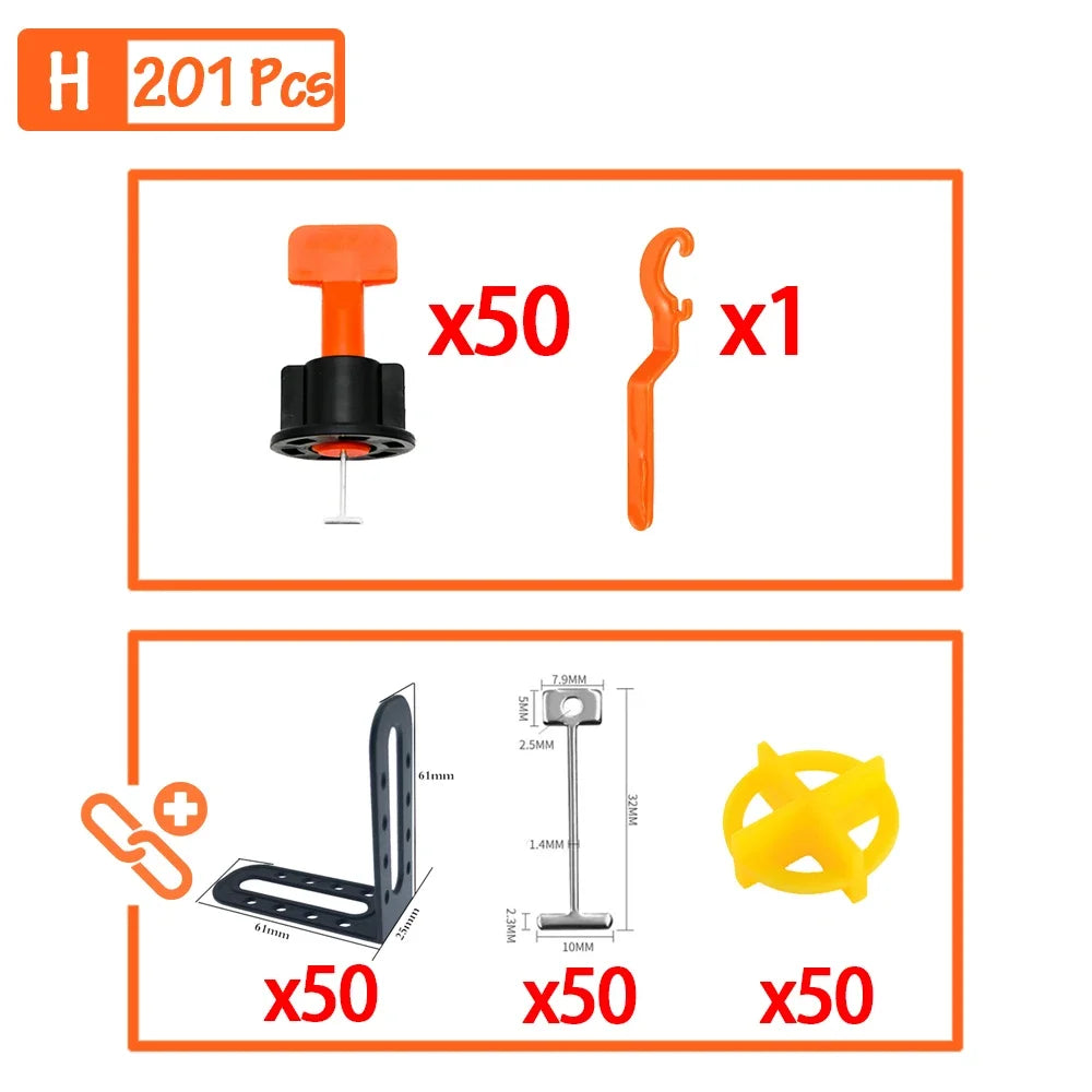 51-402Pcs Floor Tile Leveling System Clips Spacers Porcelain Ceramic Leveler Kit For Tile Laying Wall Fixing Construction Tools