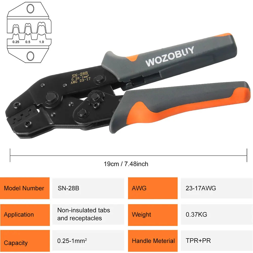 Crimper for Micro Connector Pin or Crimping Tool Kit,AWG23-17 Crimping Pliers for JST, Dupont, Molex, AMP EI Series
