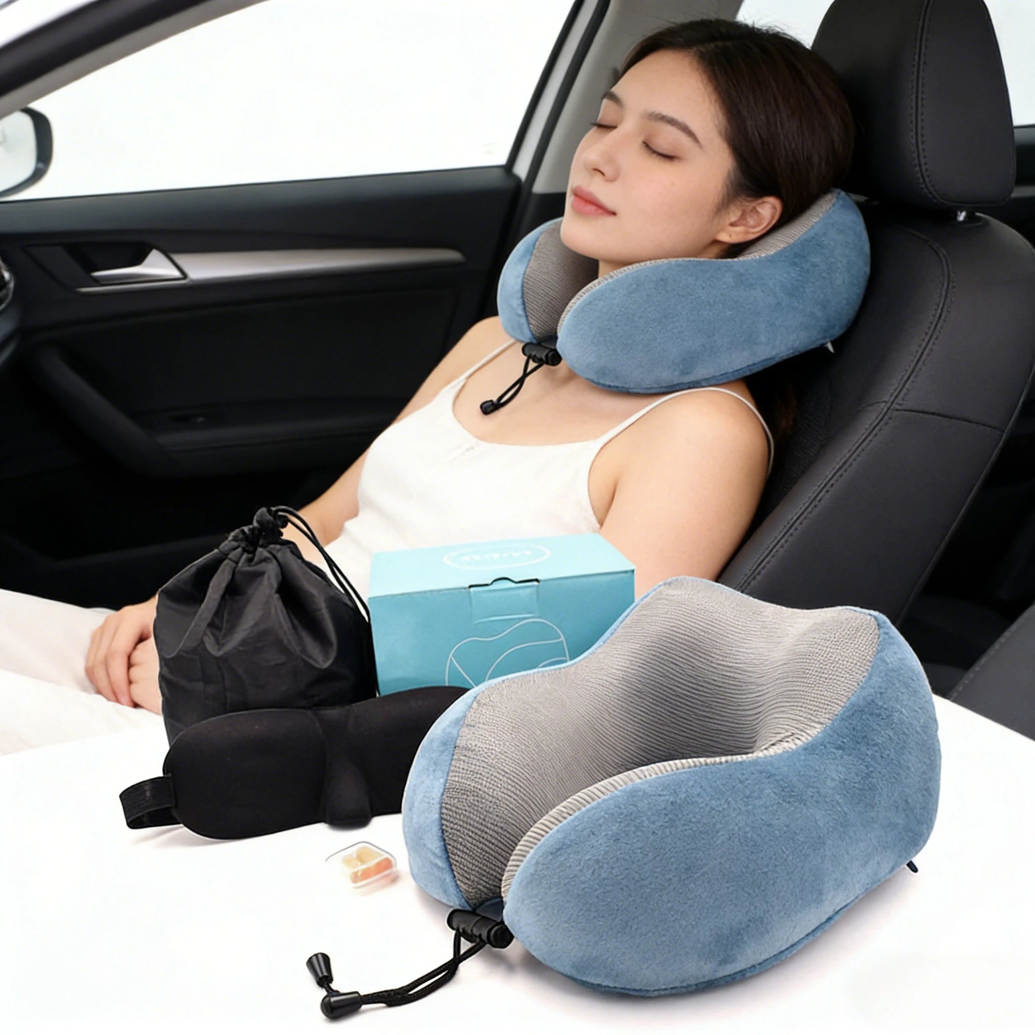 2026 Memory Foam U Shaped Pillow Breathable Fabric Neck Support Pillow For Travel Car And Office Nap car neck pillow