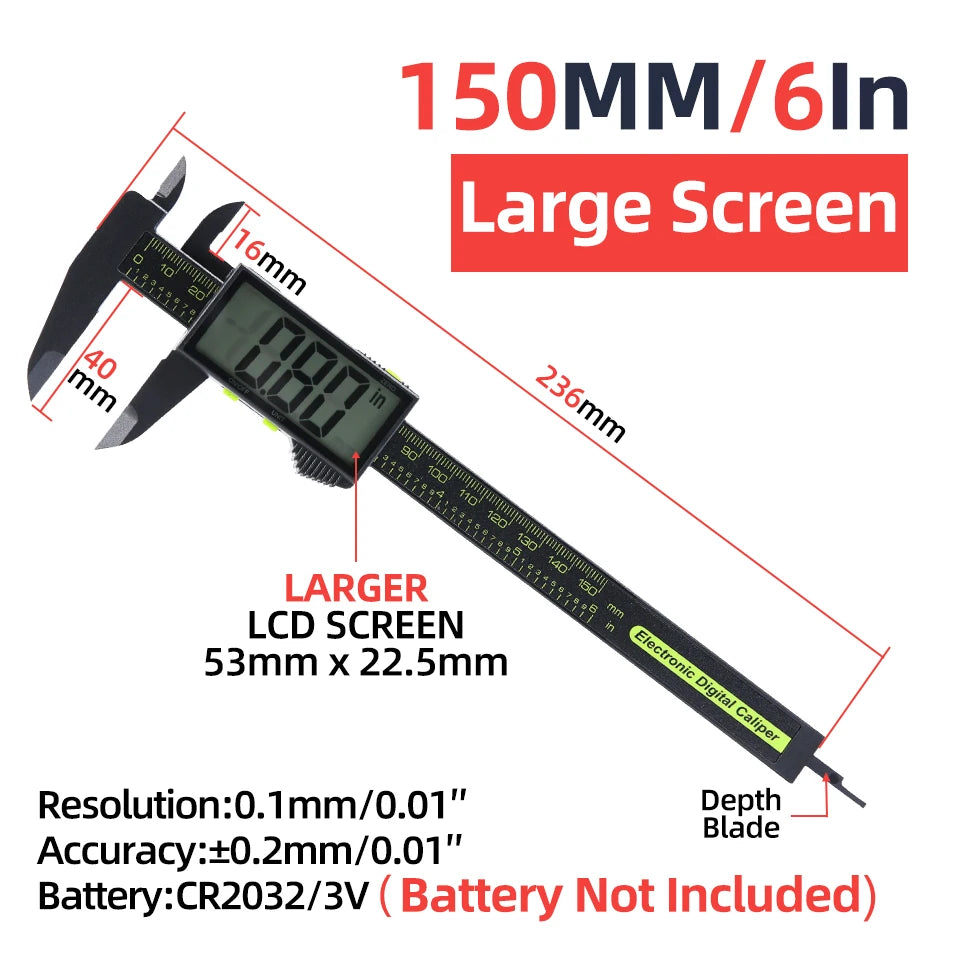 Plastic Caliper Pachometer Digital Caliper Electronic Ruler Vernier Digital Caliber Measuring Tool Digital Calibrator Micrometer