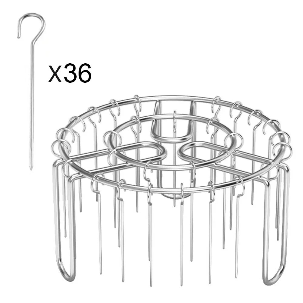Stainless Steel Vertical Grill Rack String Grill 12/24/25/36 Skewer Holder Detachable Vertical Barbecue Skewer Bracket