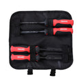 Wood Chisel Set Chrome Vanadium Steel Sharp Carving Bevel Edge Soft Grip for Woodworking Carving with Roll Bag 4pcs