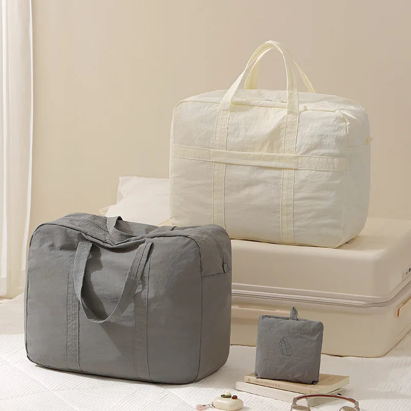Foldable Travel Bag with Trolley Sleeve,Portable Clothes Organizer Storage Pouch Large Capacity Maternity Bag Luggage Organizer