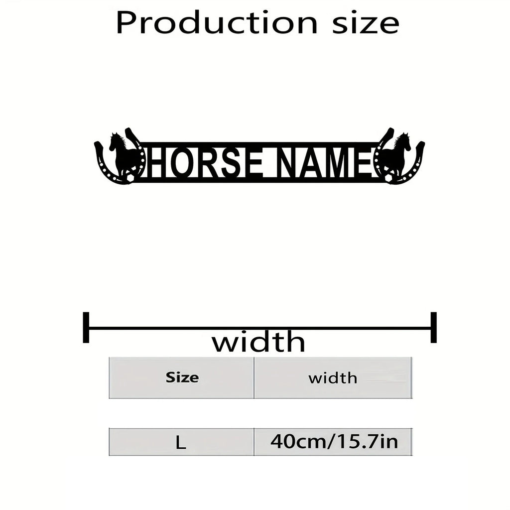 [Customizable Metal Sign] Customizable 2D Flat Metal Horse Stable Sign | Personalized Name/Number Wall Art Decor for Farm
