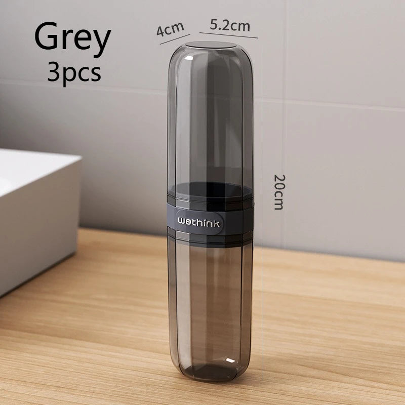 3/1 Pcs Portable Clear Travel Toothbrush Case Container Hard Shell Water Resistant Dustproof Durable PP Material Lightweight