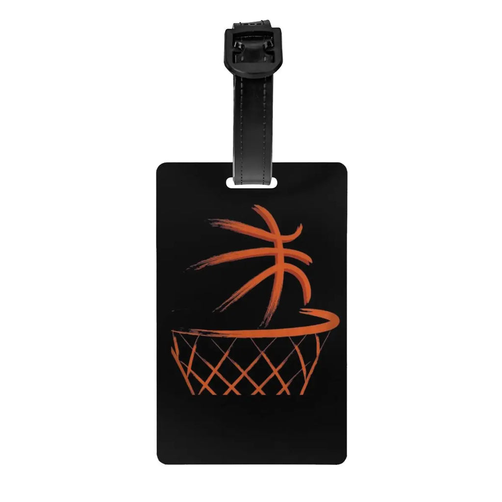 Custom Basketball Dots Round Luggage Tag Privacy Protection Physical culture Baggage Tags Travel Bag Labels Suitcase