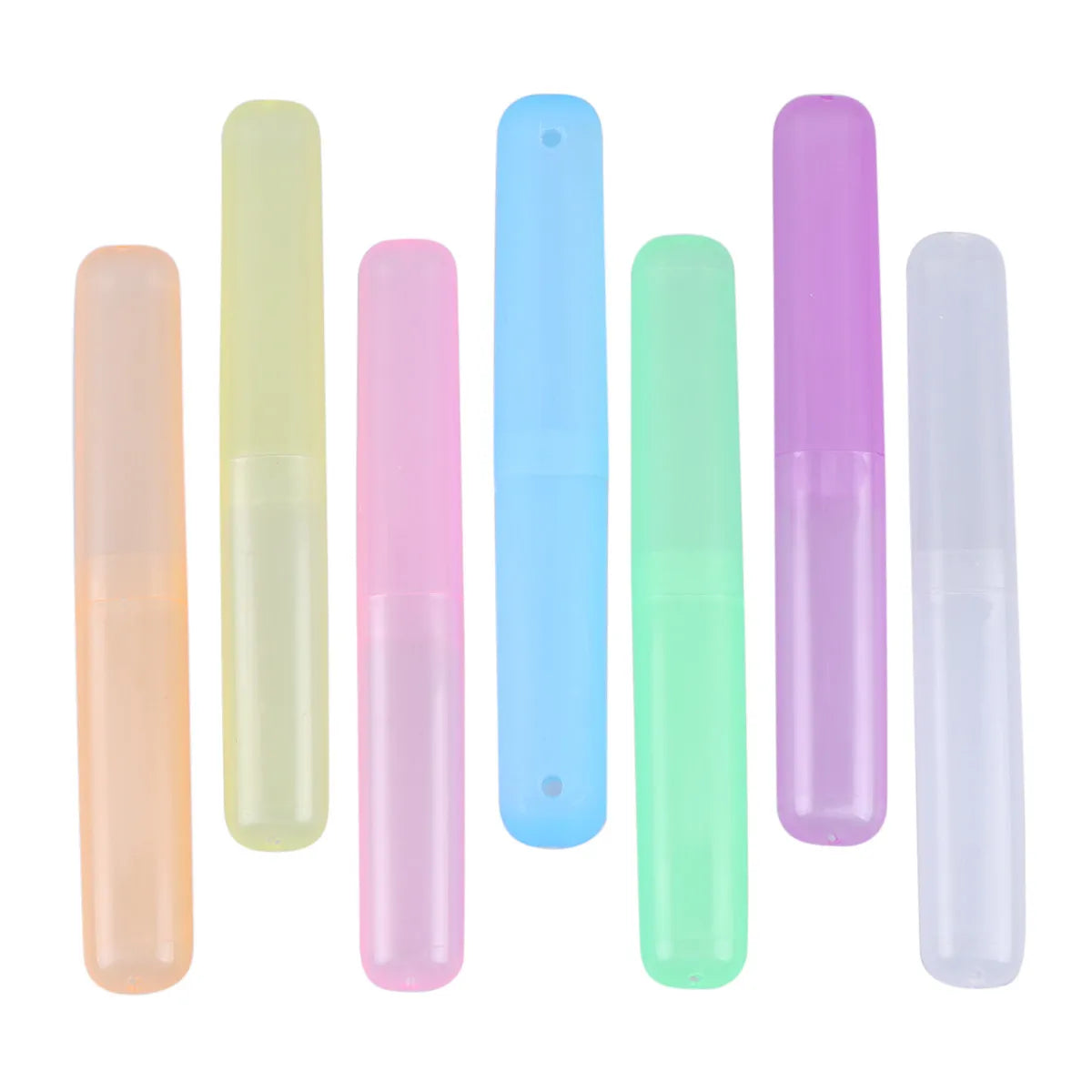 21Pcs Toothbrush Box Portable Plastic Travel Organizer Toothpaste Brush Holder Storage Case for Small Cosmetics Jewelry Daily