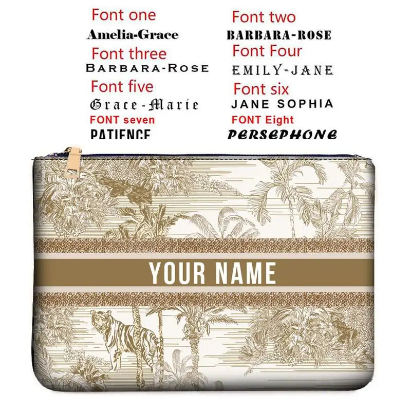 Canvas makeup bag WOMAN BAG Fashion Designer Party Clutch Personalized Custom Print Name Letter Beach Bag Travel Cosmetic Bag