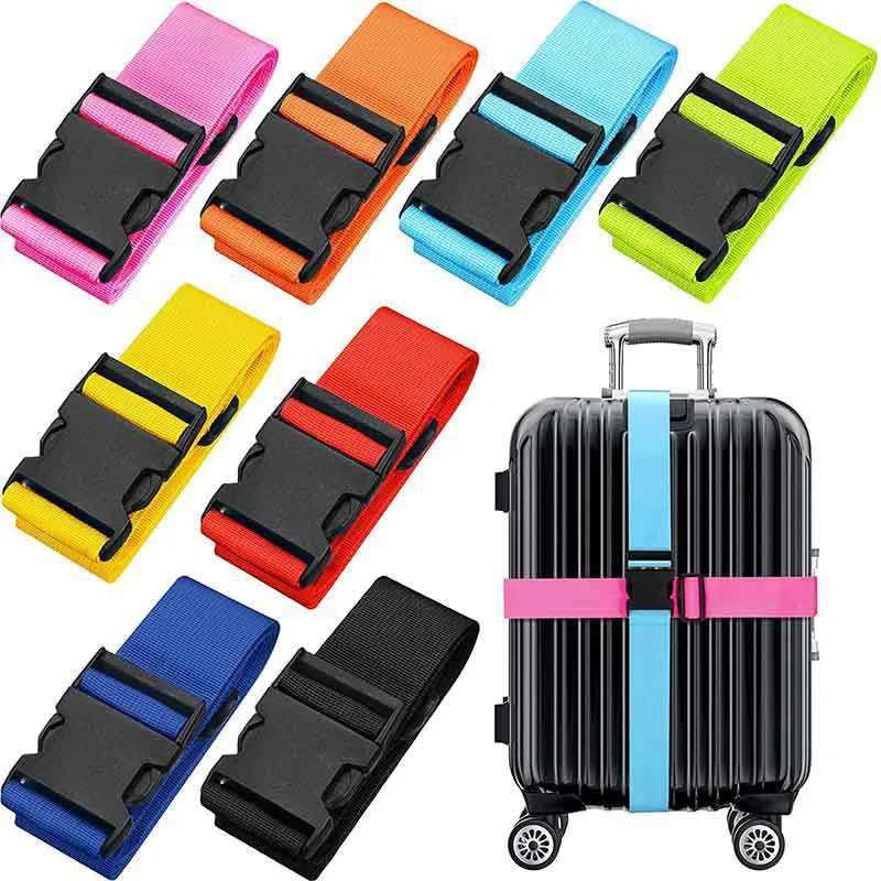 Straight Shaped Luggage Straps for Suitcase, Polyester Luggage Belt with Adjustable Release Buckle Travel Accessory