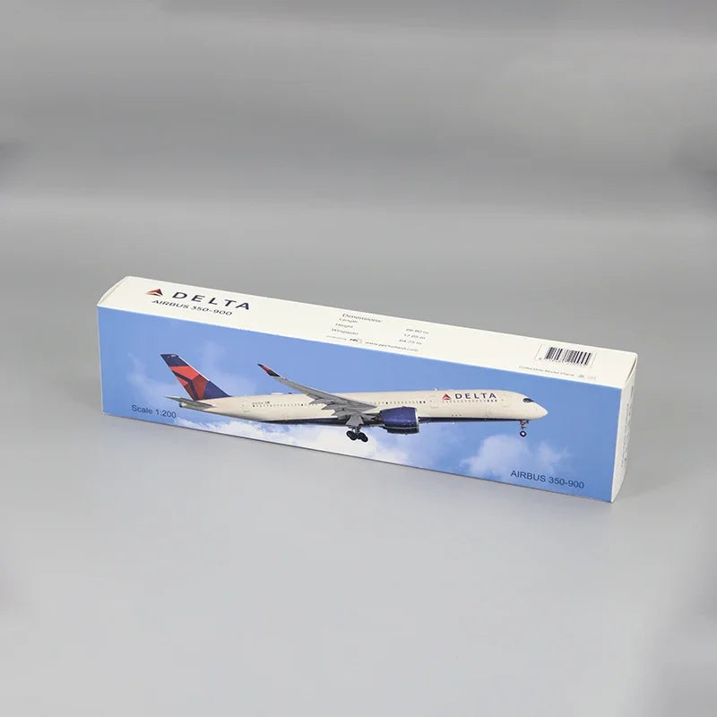 New 1:250 Scale A350-900 Delta Airline Air With Base Plastic Assembly Aircraft Model Toy Collection Display Gifts Fans