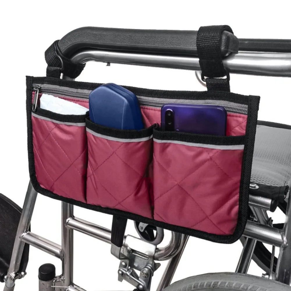 Multi-pocket Wheelchair Hanging Bag Multifunctional Waterproof Arm Rest Pouch Large Capacity Baby Stroller Hanging Bag Stroller