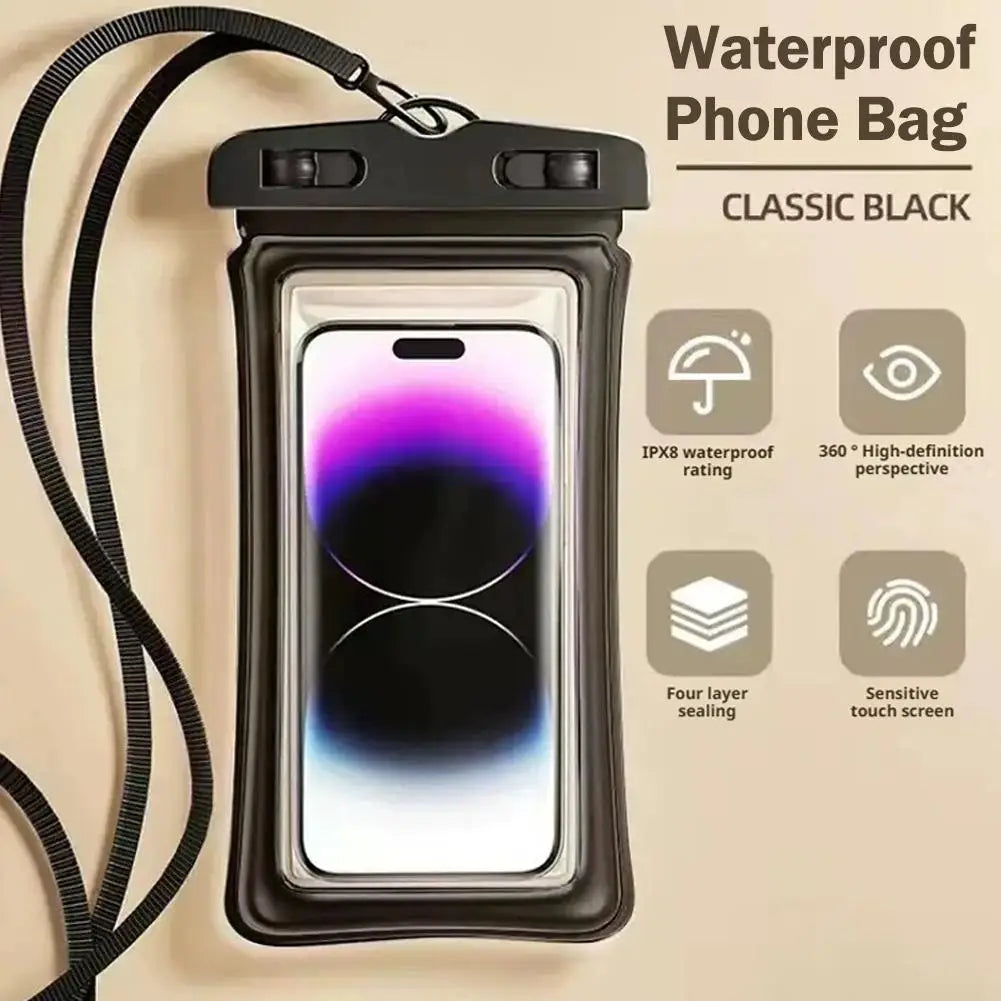 Waterproof Phone Case Swimming Floating Bag For 6.5 Inch Devices Touch Screen Access Swimming Camping Hiking Outdoor Tool 2026