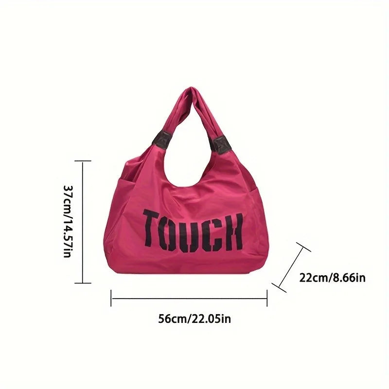 Large Capacity Minimalist Travel Shoulder Bags, Korean Style Letter Printed Men's Handbag, Fashionable and Versatile Women's Bag