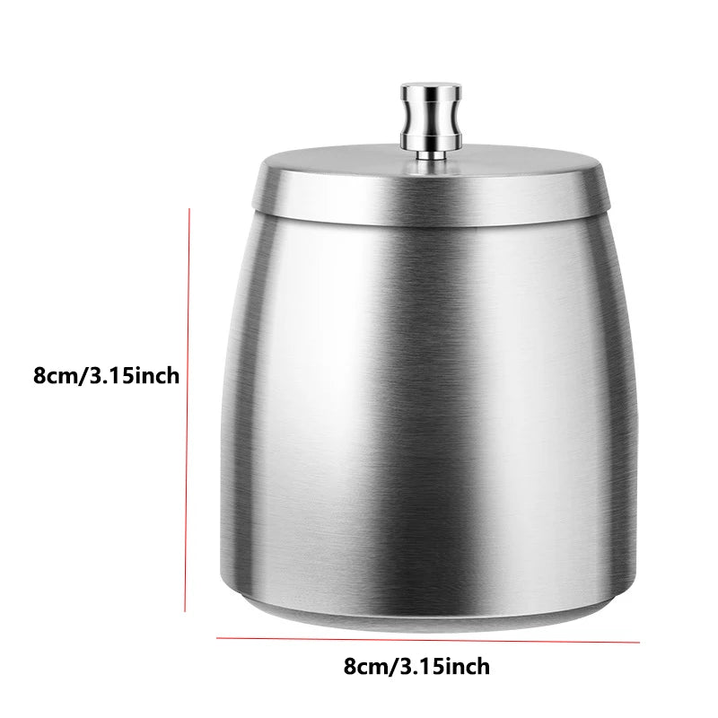 1Pc Titanium-plated Stainless Steel Ashtray Car Interior Ash Waste Receptacle with Lid Thicker and Taller Anti-fly Car Ashtray