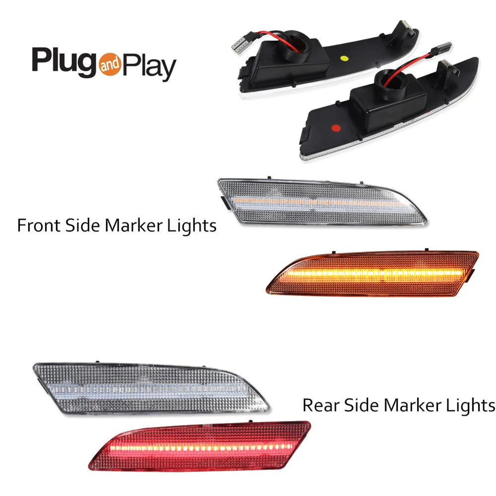 Amber / White / Red LED Car Fender Flare Light Front / Rear Bumper Side Marker Indicator Lights For Chrysler Crossfire 2004-2008