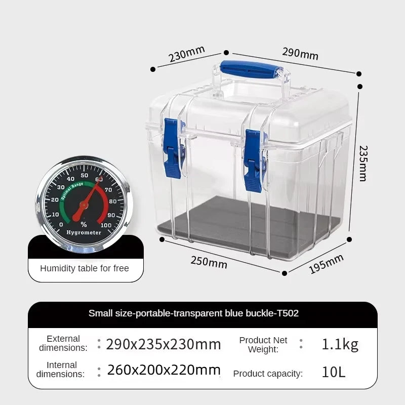 290x235x230mm Toolbox Multifunctional Moisture-proof Camera Protection Storage Box Photography Equipment Drying Hard Case 10L
