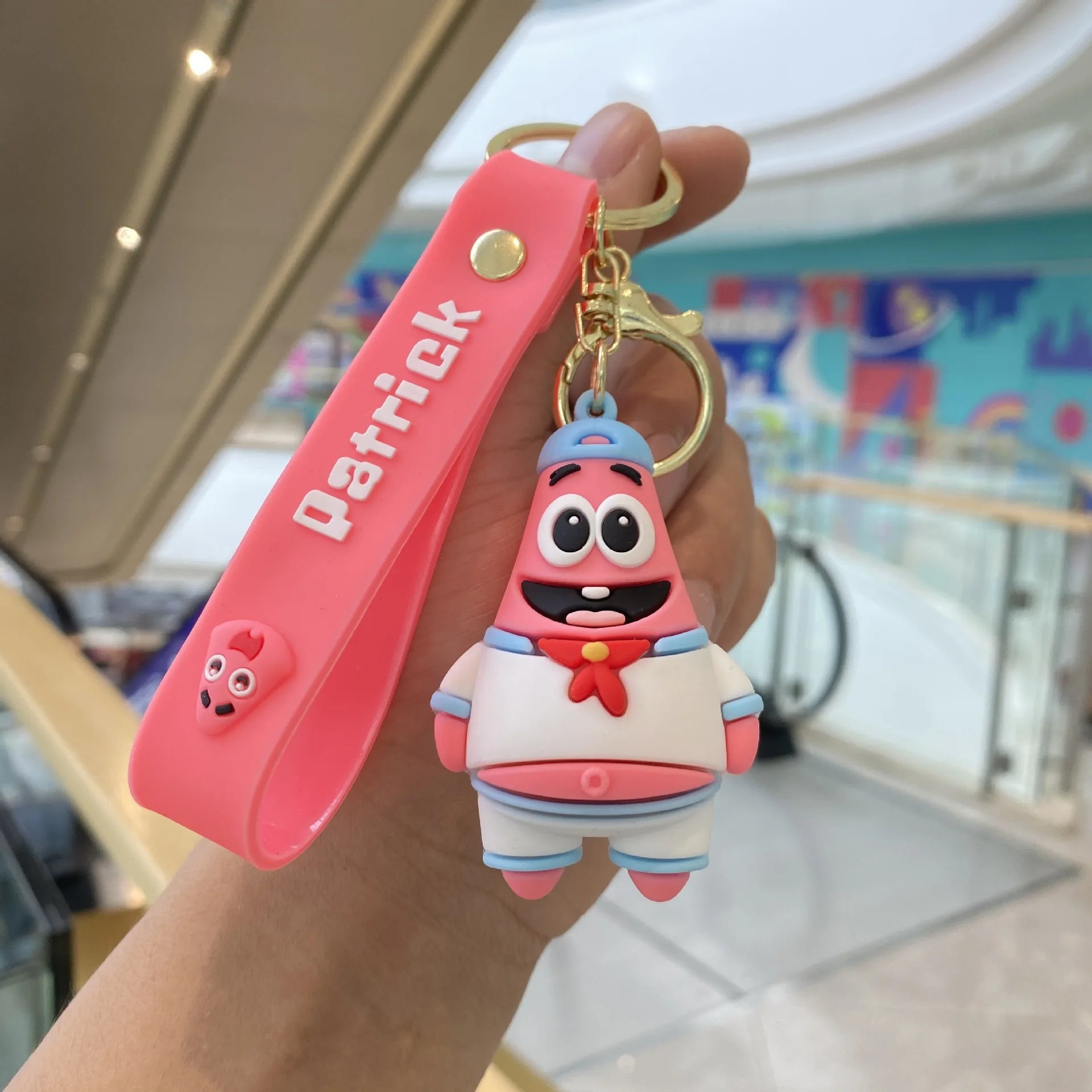 Kawaii Anime Spongebob Squarepants Patrick Star PVC Keychain Backpack Decoration Birthday Gift For Children