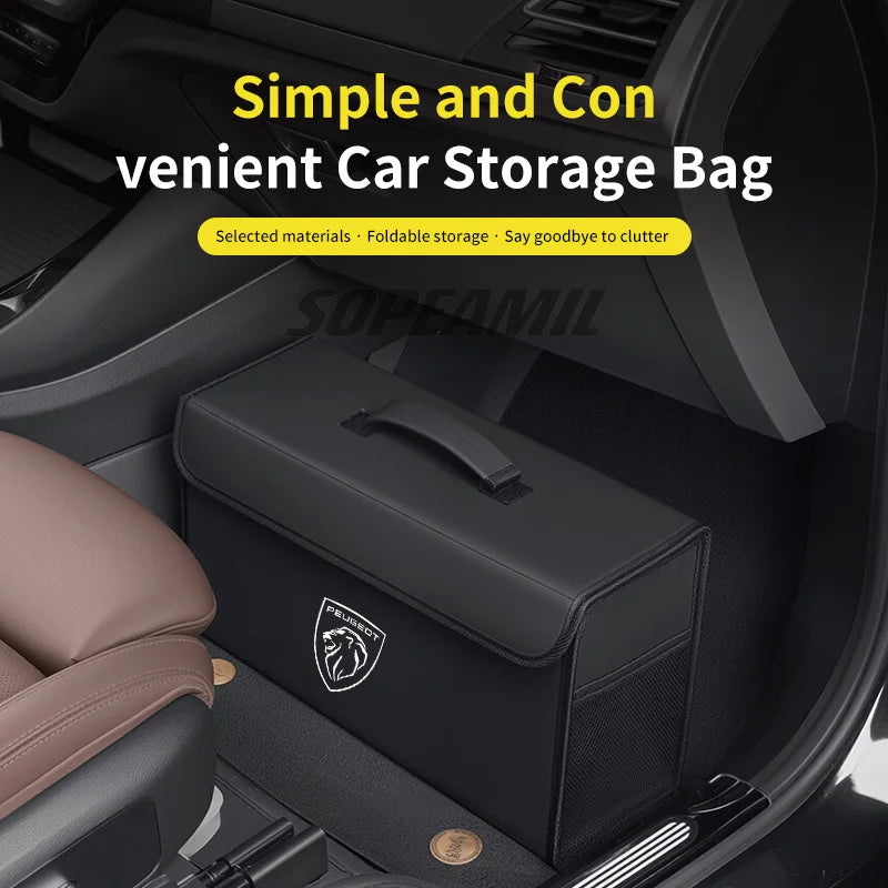 Car Trunk Organizing And Storage Box For  Peugeot 106 108 206 207 208 301 307 308 406 407 408 508 607 2008 3008 5008 RCZ Rifter