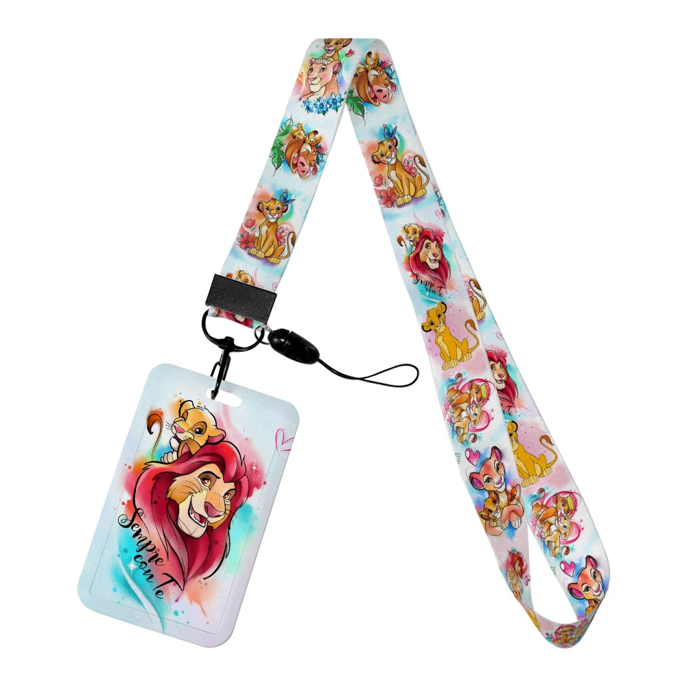 The Lion King Simba Disney Neck Strap Lanyard Movie Boys Card Cover Cartoon Badge Holder ID Card Students Hang Rope Gifts