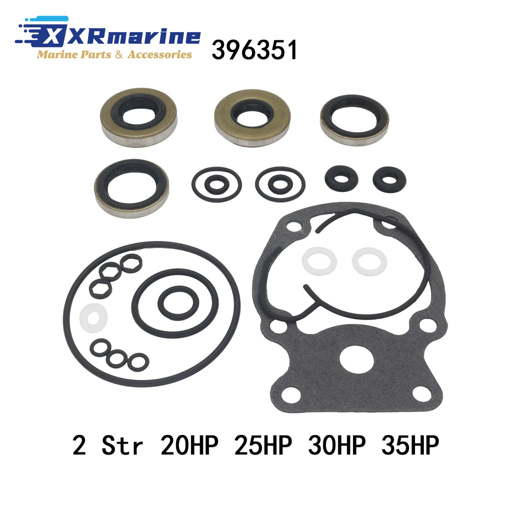 Outboard Lower Unit Seal Kit for Johnson Evinrude 9.9 15 18 20 25 30 35 40 48 50 55 60 65 70 75 HP Engines 396350 5007987
