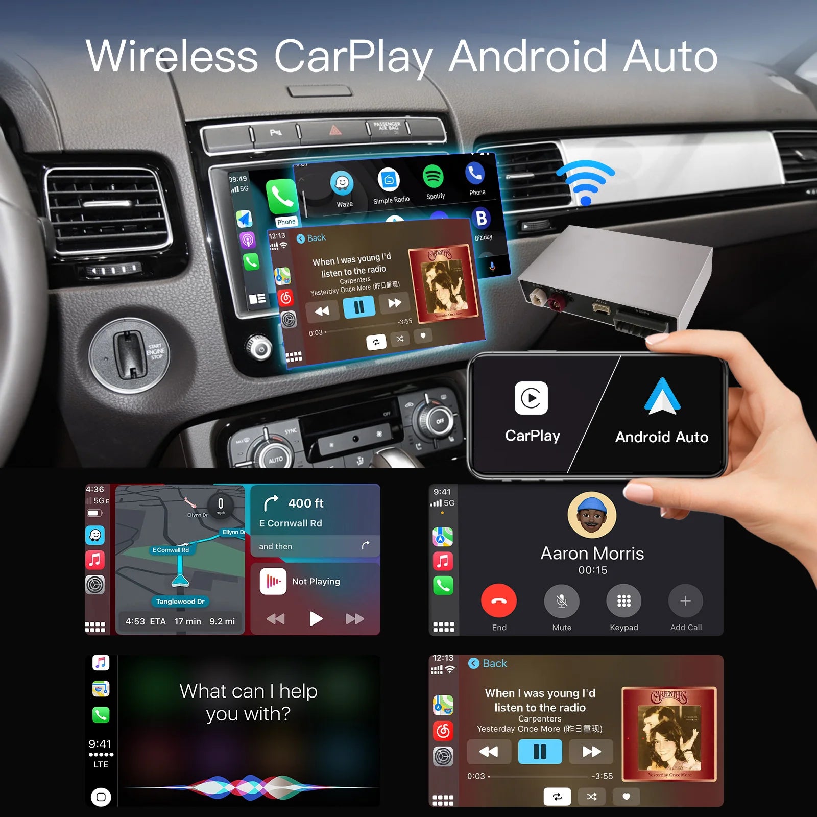 CarPlay wireless Android Auto for VW Touareg, 8 “ display, mirror, car playback, AirPlay limitation, RNS850, 2010-2018