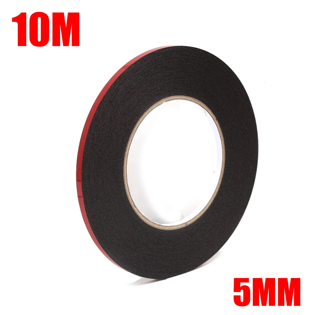 5/10/15/20MM Double-Sided Black PE Tape Red Film Foam Sponge Strong Adhesive Wall Mounting Tapes Traceless Sticker Length 10M