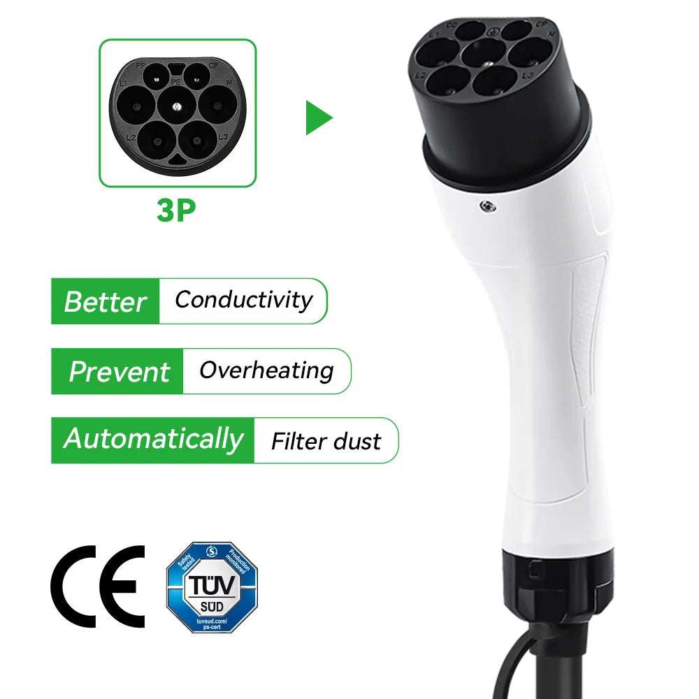 ADPOW GBT EV Charger Male Plug 16A/ 32A Electric Car Charging Gun Head IP55 Watrtproof 3.5kw /7kw/11kw /22kw EV Charger GBT Plug