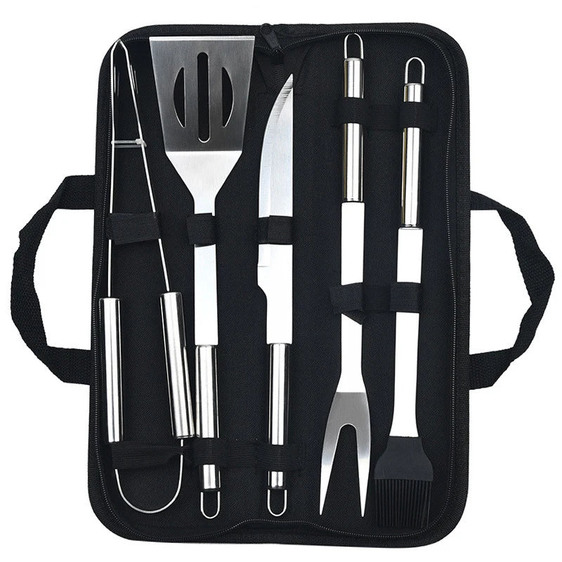 Cooking Oven Set Barbecue Grill Set for Men Women Gift Stainless Steel BBQ Grilling Combination Tools Portable Cloth Bag