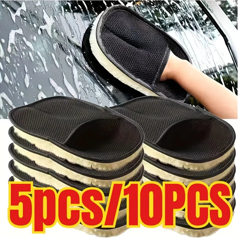 Car Styling Wool Soft Car Washing Gloves Cleaning Brush Motorcycle Washer Care Products Plush Car Wash Gloves