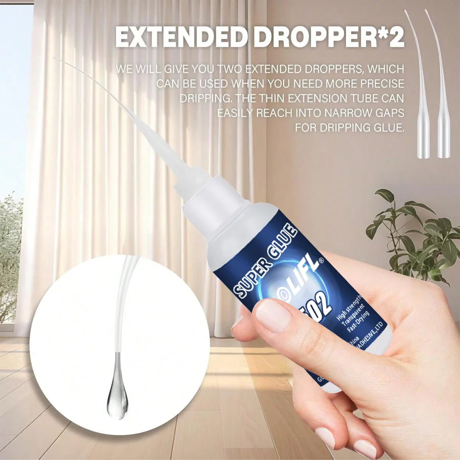 LOOLIFL 1-7PCS 502 Super Glue Cyanoacrylate Adhesive Fast Drying High Strength Transparent Repair Adhesive For Metal Plastic 20g