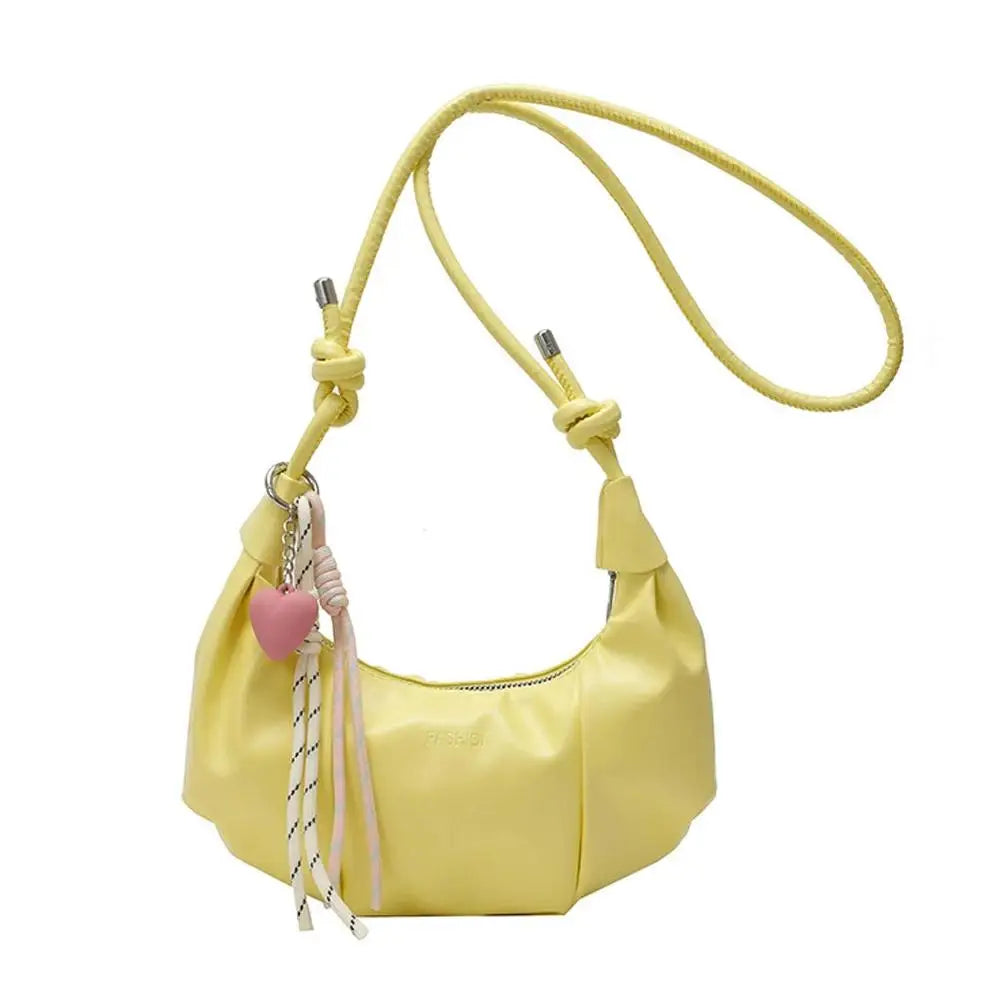 2026 New Elegant Dumpling Shape Shoulder Bag For Women Street Trend PU Material Zipper Opening Crossbody Purse Bag