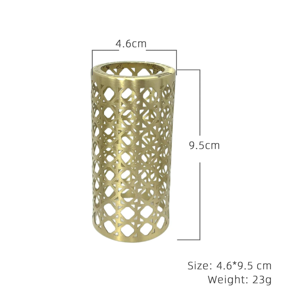 Camping lamp shell made of brass material, decorative replacement of camping lamp with creative woven pattern shell cover