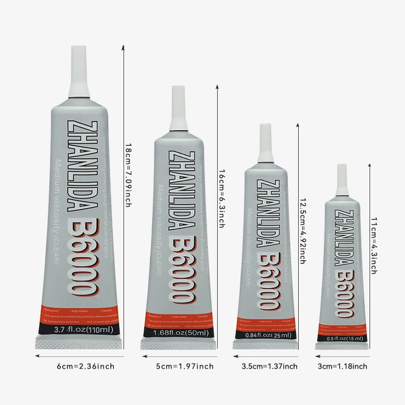 B6000 15ml 25ml 50ml 110ml Liquid Glue DIY Handmade Jewelry Rubber Wood Plastic Diamond Glue Epoxy Resin Adhesive