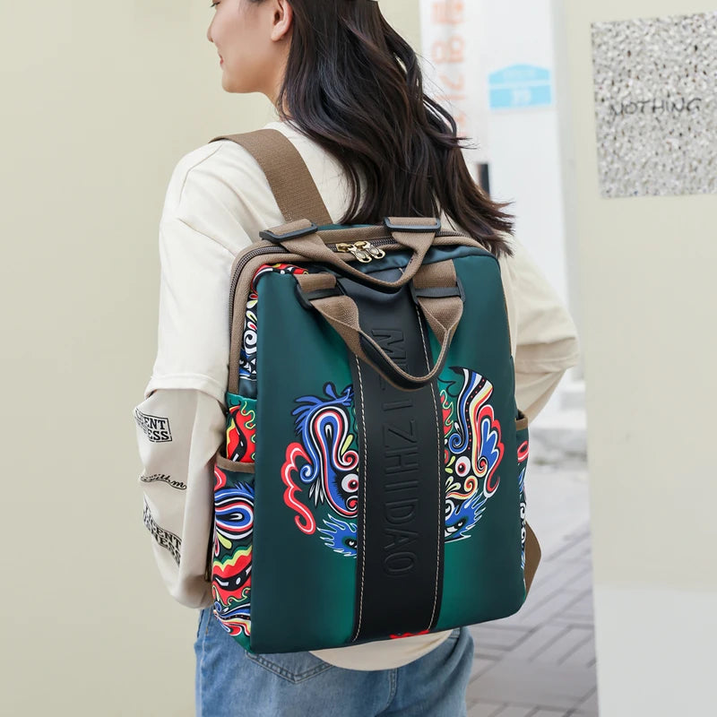 Fashion Designer Backpacks Female Canvas Rucksack Women Large Bagpack Travel Bags Big School Backpack for Students Shoulder Bag
